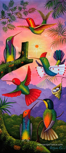 Gregory Coche Mendoza-  Colobri (Hummingbirds)  (P-L-GCM-20B)  12" x 18"