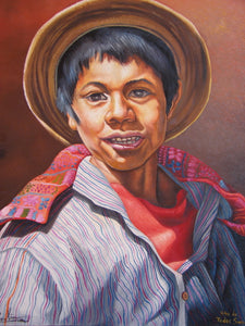Calin Sapalu Mendoza Large Oil Painting - "Nino de Todos Santos" . (P-L-CMS-001) 16" x 20" (LARGE)