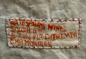 Mayan Embroidered Folk Art Tapestry 25-D:  Dia La Mflores ? (The Day of Flowers?) - Dalia Morales