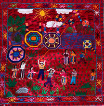 Mayan Embroidered Folk Art Tapestry 23-A:  Barriletes Gigantes (Giant Kites) - Elma Morales