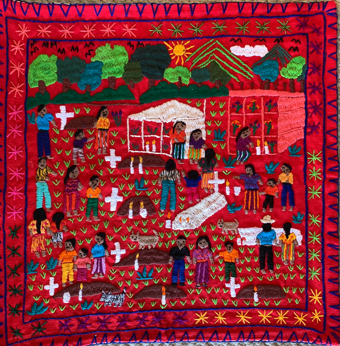 Folk Art Tapestry 23-L:  El Cementerio (The Cemetery) - Tomasa Salvador