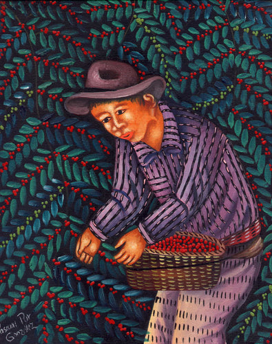 Pascual Pur Gonzalez Oil Painting - Mayan Coffee Harvest Lake Atitlan  (P-M-PPG-001)  9