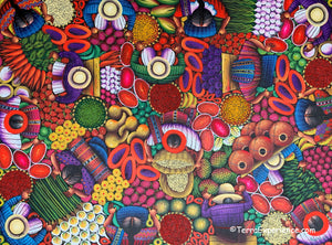 Angelina Quic Oil Painting - Mayan Vegetable Market Overhead  (P-LM-AQ-20i) 24" x 32" (LARGE MEDIUM)