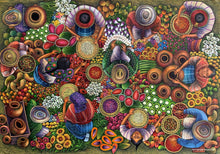 Angelina Quic Very Large Oil Painting -  Mayan Market Overhead   (P-LV-AQ-21-B) 35" x 50" (VERY LARGE)