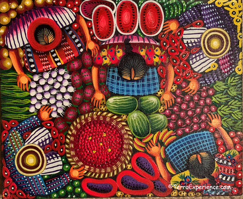 Angelina Quic Oil Painting - Mayan Market Overhead (P-M-AQ9-20J) 9