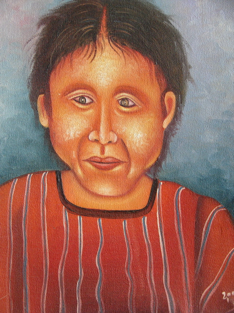 Antonio Vasquez Yojcom Oil Painting - San Juan La Laguna Girl  (P-M-AVY-020)  9