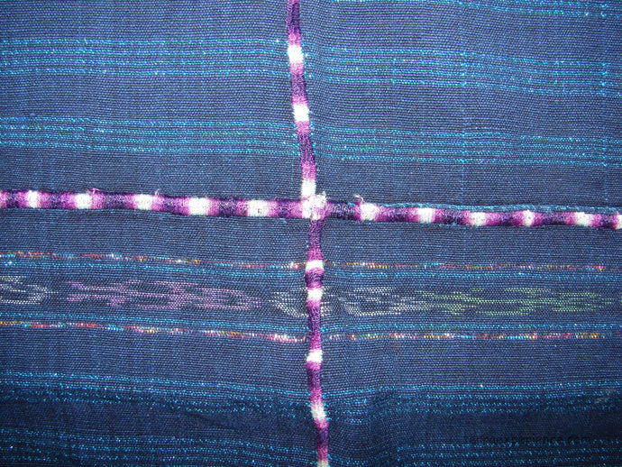 Corte - Indigo Morga Skirt from Nahuala Guatemala, Girls with randa and stripes C_N_064