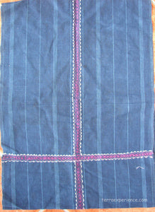 Corte - Indigo Morga Skirt from San Antonio Palopo Guatemala, Girls with randa and stripes C_SAP_011