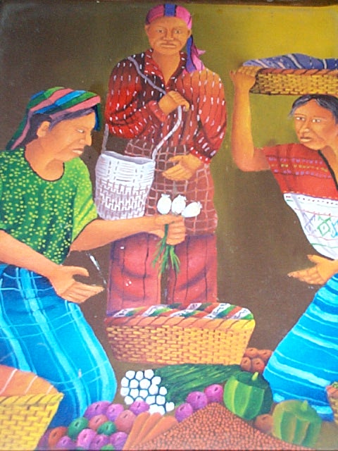 S. Quiacain Oil Painting - Mayan Market  (P-M-SQ-001)  9