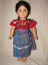 Doll - Patzun  Flowered  Red and Burgundy 18" Doll Outfit