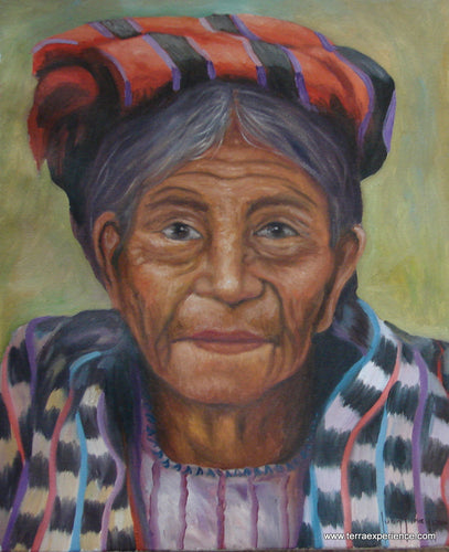 Juan Tiney Large Oil Painting - Woman from Santiago Atitlan -  (P-L-JT-002) 12