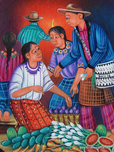 Jose Antonio Pur Gonzalez Oil Painting - Mayan Market  (P-M-JAPG-012)  9