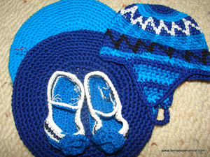Doll Shoes / "Zapatos Para Muneca"  -  Green and Blue
