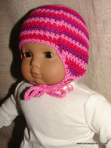 Doll Hats,  "Gorras" "Chavo" Style Crocheted Hat with Flaps (many colors)
