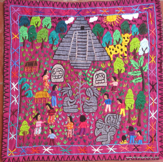 Mayan Embroidered Folk Art Tapestry 15-24:    