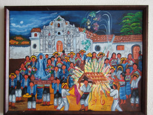 Imelda Colat Medium Large Oil Painting - Torito de Fuego  (P-ML-IC-007)  12" x 16"