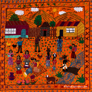 Mayan Embroidered Folk Art Tapestry 20-K:  "Ancestral" (Ancestral Traditions) - Tomasa Salvador