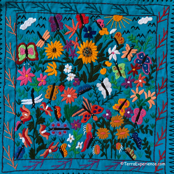 Mayan Embroidered Folk Art Tapestry 20-M:  
