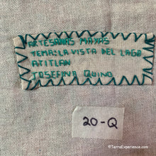 Mayan Embroidered Folk Art Tapestry 20-Q:  "Atitlan" (Lake Atitlan) - Josefina Quino