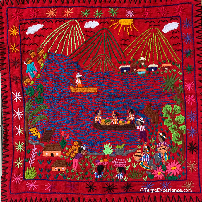 Mayan Embroidered Folk Art Tapestry 20-Q:  