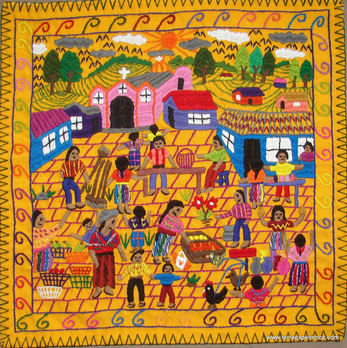 Mayan Embroidered Folk Art Tapestry 17-04:  