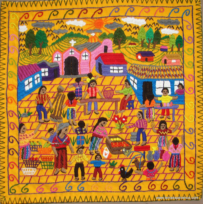Mayan Embroidered Folk Art Tapestry 17-04:  
