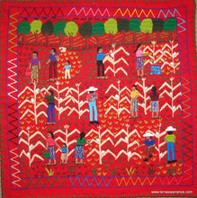 Mayan Embroidered Folk Art Tapestry 17-05:  "The Tapisca",  Sandra Morales