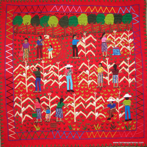 Mayan Embroidered Folk Art Tapestry 17-05:  