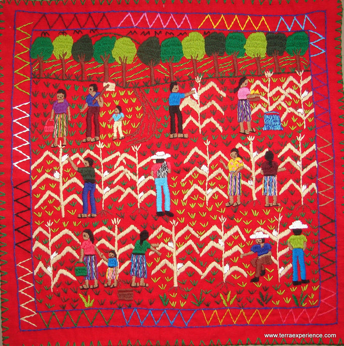 Mayan Embroidered Folk Art Tapestry 17-05:  