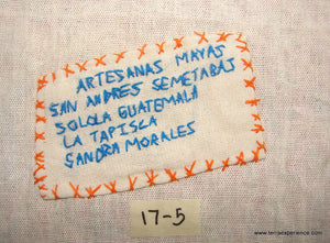 Mayan Embroidered Folk Art Tapestry 17-05:  "The Tapisca",  Sandra Morales
