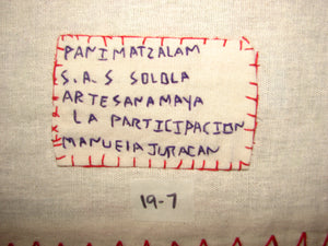 Mayan Embroidered Folk Art Tapestry 19-07:  La Participacion (The Participation) - Manuela Juracan