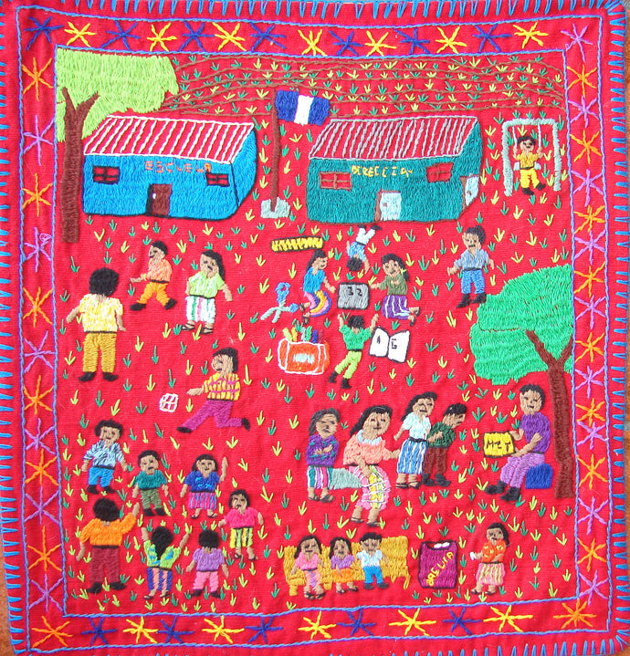 Mayan Embroidered Folk Art Tapestry 13-07:    