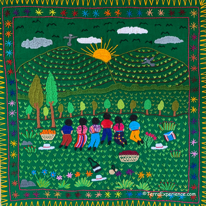 Mayan Embroidered Folk Art Tapestry 20-B:  