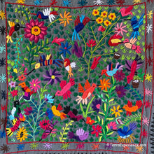 Mayan Embroidered Folk Art Tapestry 20-D:  "Tema El Colibris" (Theme The Hummingbirds) - Josefina Quino