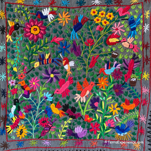 Mayan Embroidered Folk Art Tapestry 20-D:  