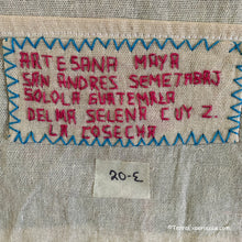 Mayan Embroidered Folk Art Tapestry 20-E:  "La Cosecha" (The Harvest) - Delma Selena Cuy Z.