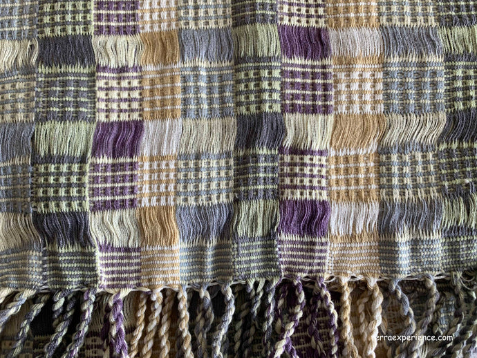 Scarves: Natural Dye Hand Woven Cotton Spring Colors from San Juan La Laguna, Guatemala