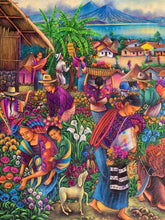 Antonio Coche Mendoza Large Oil Painting - Flower Market (P-L-ACM-20D) 24" x 32"