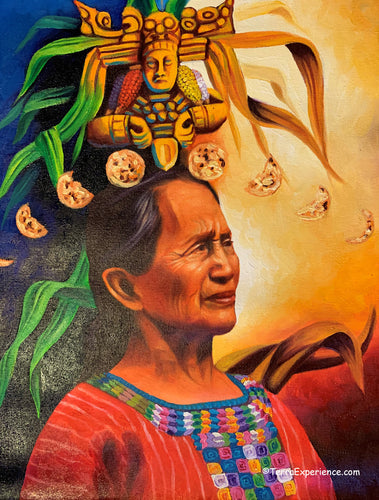 Aliix Mendoza Large Oil Painting - Abluela de Maize /Grandmother of Corn (P-L-AM-20A) 16