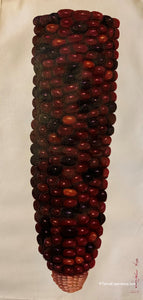 Aliix Mendoza Large Oil Painting -  Maize Rojo/ Red Corn (P-L-AM-20B) 15" x 30"