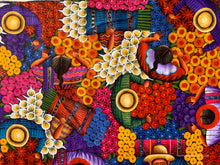 Angelina Quic Large Oil Painting - Mayan Flower Market Overhead  (P-L-AQ-20P-H) 30"x40" (LARGE)