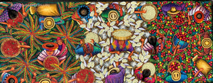 Angelina Quic Large Oil Painting - Mayan Harvest Overhead  (P-L-AQ-20U-B ) 20"x50" (LARGE)