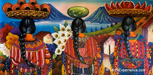 Elizabeth Mendoza Large Oil Painting - Women, Back (Espalda) View (P-L-EM-20B) 15" x 30"