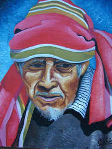 Calin Sapalu Mendoza Oil Painting - Mayan Man . (P-M-CMS-005) 9" x 11"