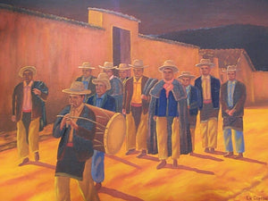 Omar Bal Large Oil Painting - "La Confradia" The Confradia (P-L-OB-004)  16" x 22"
