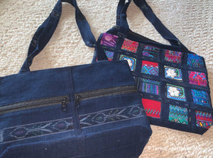 Bags: Indigo Patchwork Shoulder Bags by Francisco from Todos Santos