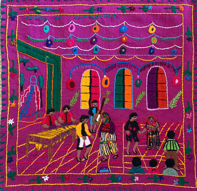 Mayan Embroidered Folk Art Tapestry __-R01:    