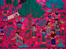 Mayan Embroidered Folk Art Tapestry __-R05:  "La Recreacion" (The Recreation) -  Maria Velasquez